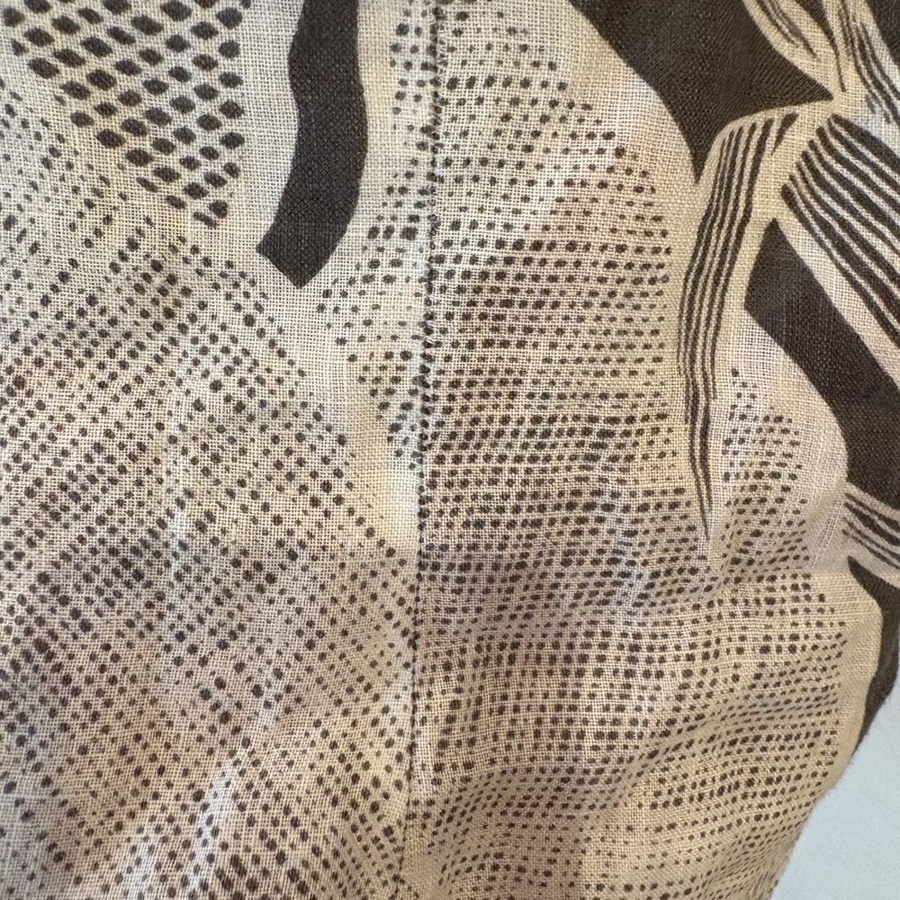 TOMMY BAHAMA Shirt Womens Large L Button Front Linen Grey & White Floral - Picture 8 of 10